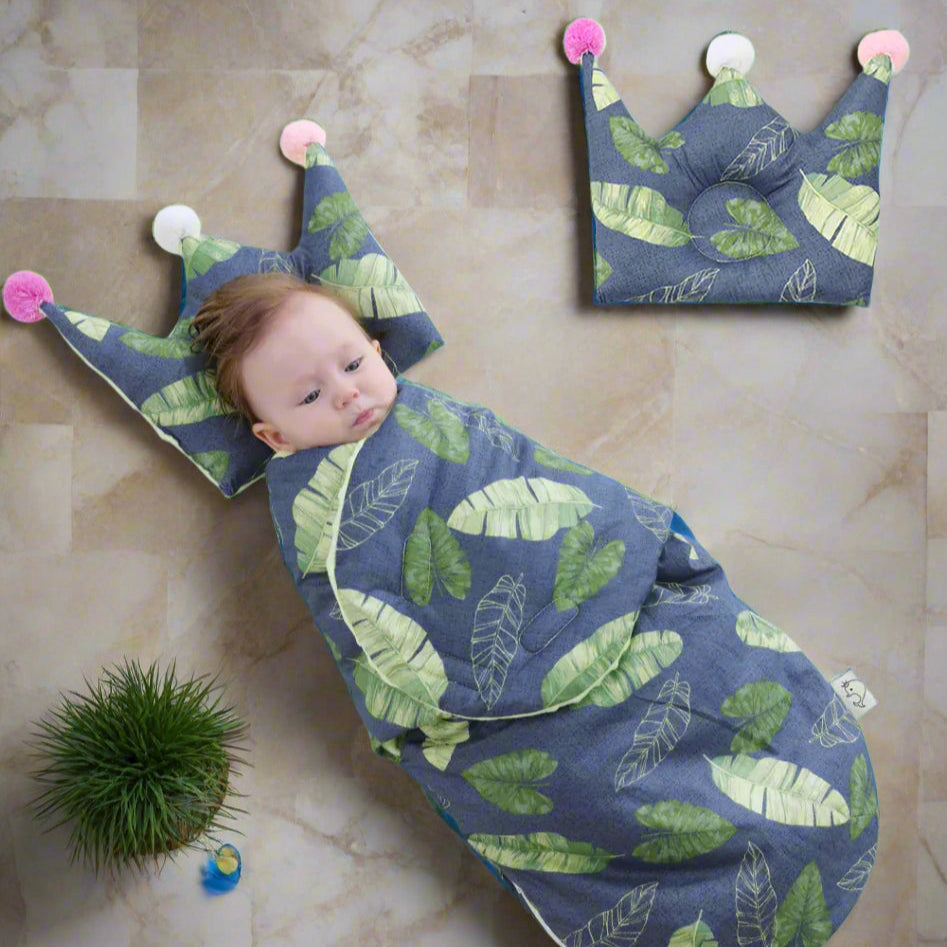 Nid d'ange bleu bébé oreiller