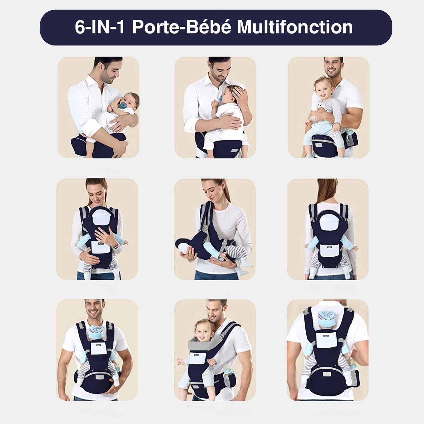 Porte bebe SmartCarrier™ bleu position