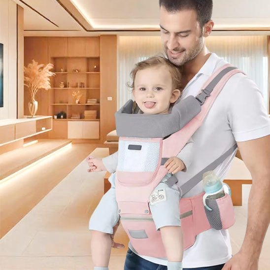 Porte bebe SmartCarrier™ rose papa bébé