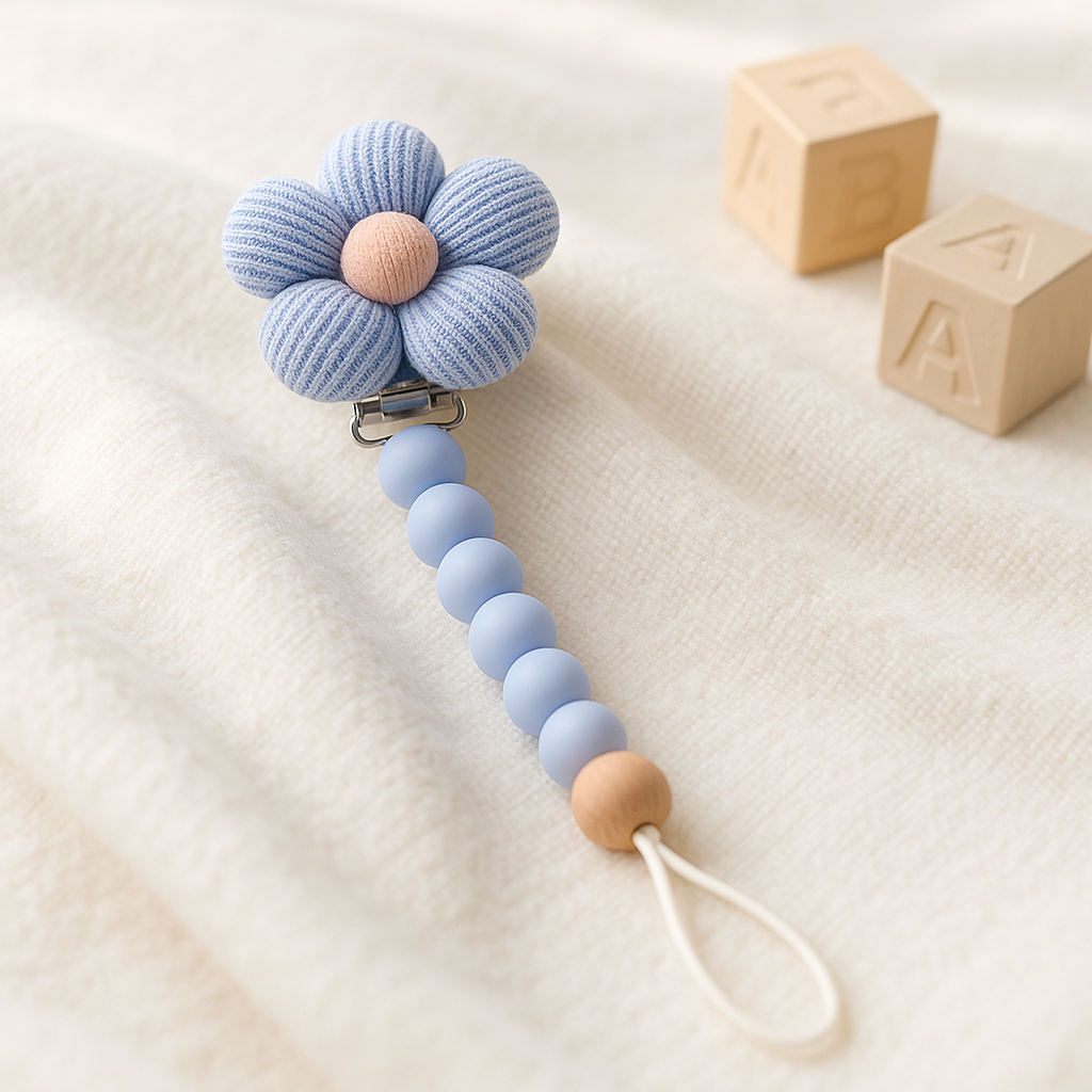Attache tétine FairyFlower™ bleu