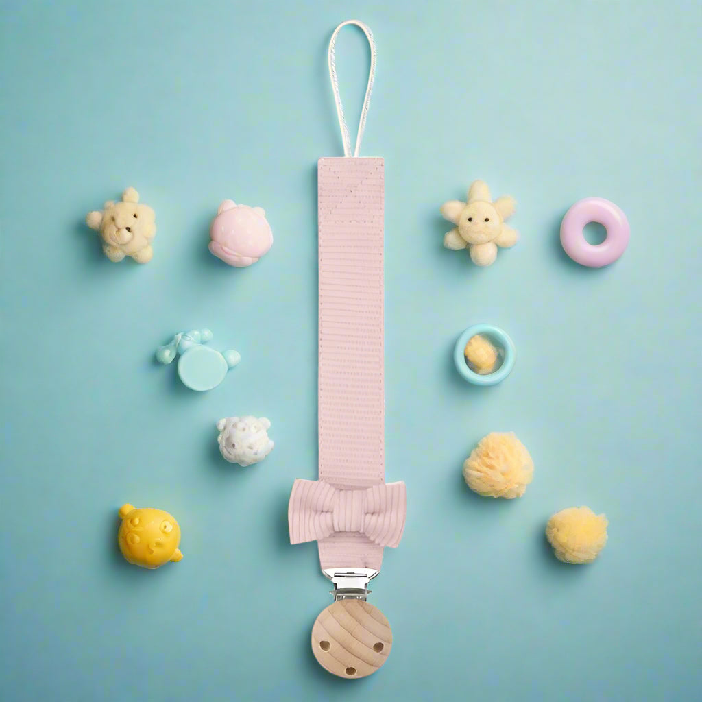  Attache tetine BowTie rose