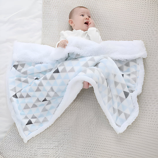 Couverture Bebe DoudouNuit™ bleu gris blanc bébé