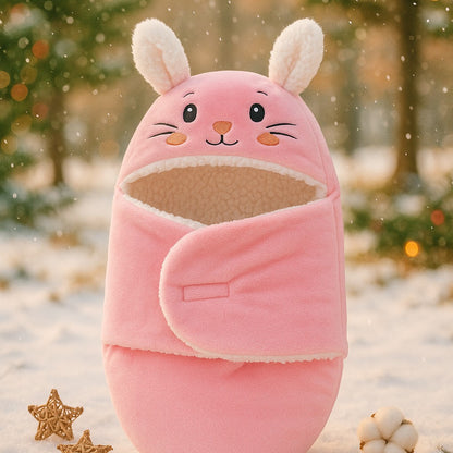 Nid d'Ange Rose visage lapin neige