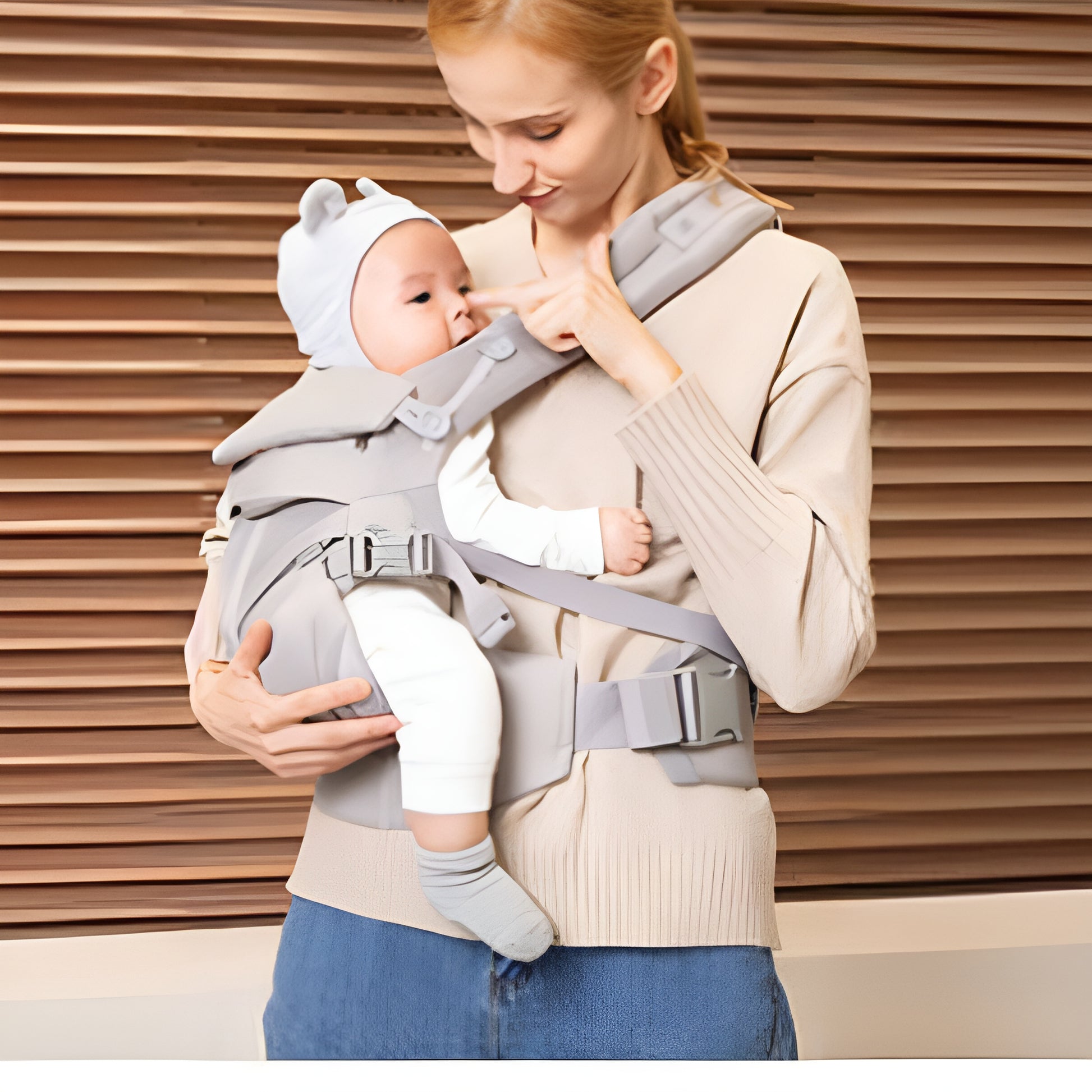 Porte bébé phusiologique NiceTrip™ gris