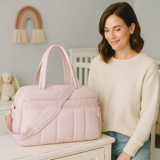 Sac a langer JetTravel™ rose maman sourire